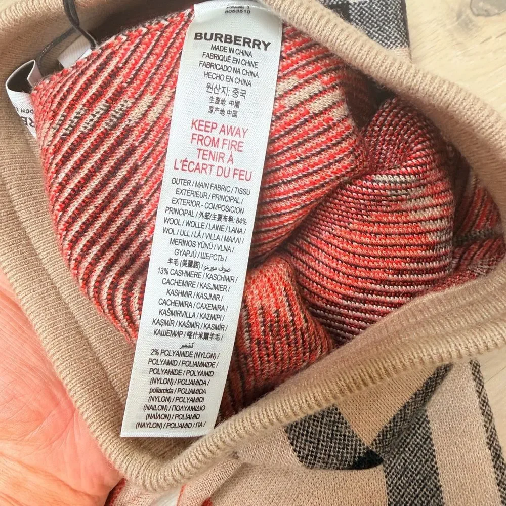 NWT ✨ BURBERRY ‘Gerard Vintage Check Knit Jogger Pants’ Unisex Wool/Cashmere 2T